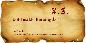 Wohlmuth Bendegúz névjegykártya