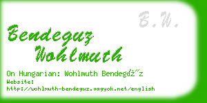 bendeguz wohlmuth business card